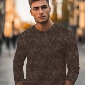 Urbano Fashion Men's Printed Full Sleeve Slim Fit Cotton T-Shirt